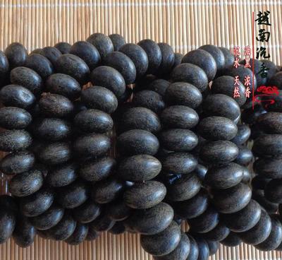 沉香佛珠越南黑油沉黑土沉算盤珠手串正宗沉香收藏品